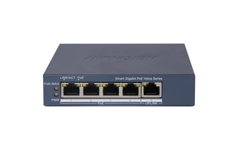 Switch Hikvision DS-3E1505P-EI/M 5 Puertos Gigabit PoE+ 60W Uplink