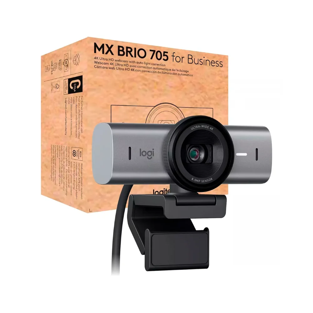 Cámara Web Logitech MX Brio 705 UHD 4K con IA y USB-C
