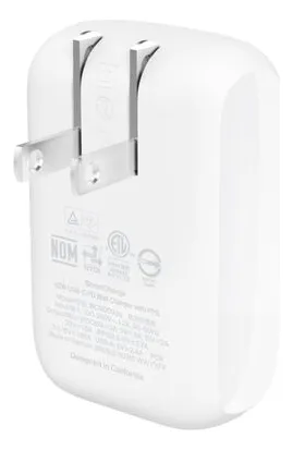 CARGADOR BELKIN DE PARED DUAL 1 PUERTO USB TIPO C 30W 1 USB-A 12W + CABLE TIPO C 42W