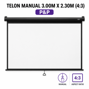 Telón Manual de Proyección 3.00 x 2.30 m Formato 4:3 P&P Telón Manual de Proyección 3.00 x 2.30 m Formato 4:3 P&P