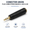 Conector Unión Plug 3.5mm Estéreo Macho a Jack 6.3mm Hembra Adaptador de Audio