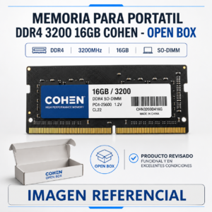 Memoria RAM para Portátil Cohen 16GB DDR4 3200MHz SODIMM Open Box