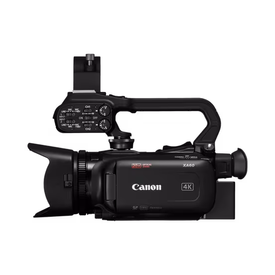 Videocámara profesional Canon XA60 4K UHD con zoom óptico 20xlateral