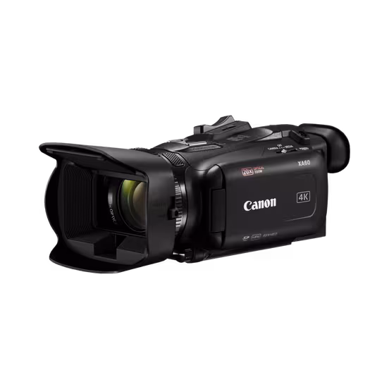 Videocámara profesional Canon XA60 4K UHD con zoom óptico 20x diagonal