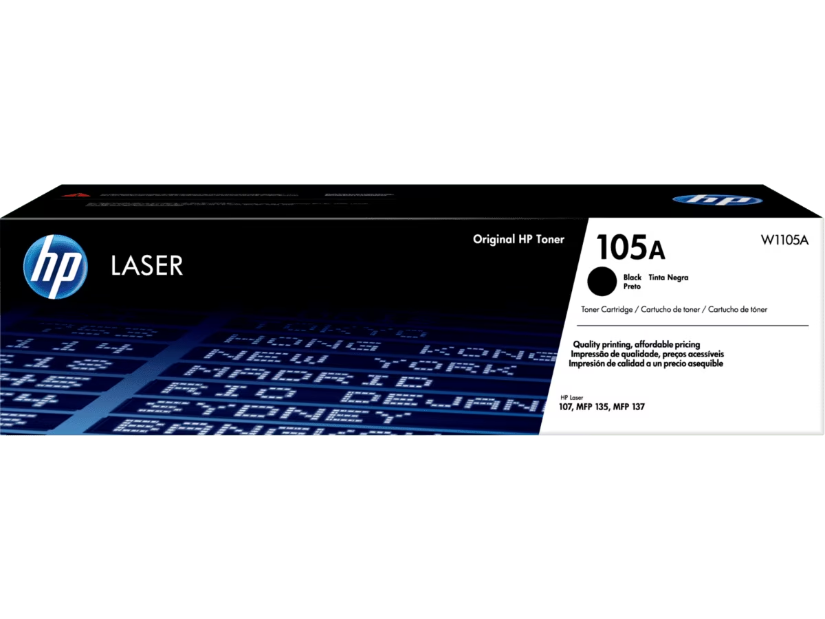 Caja del tóner original HP 105A W1105A negro