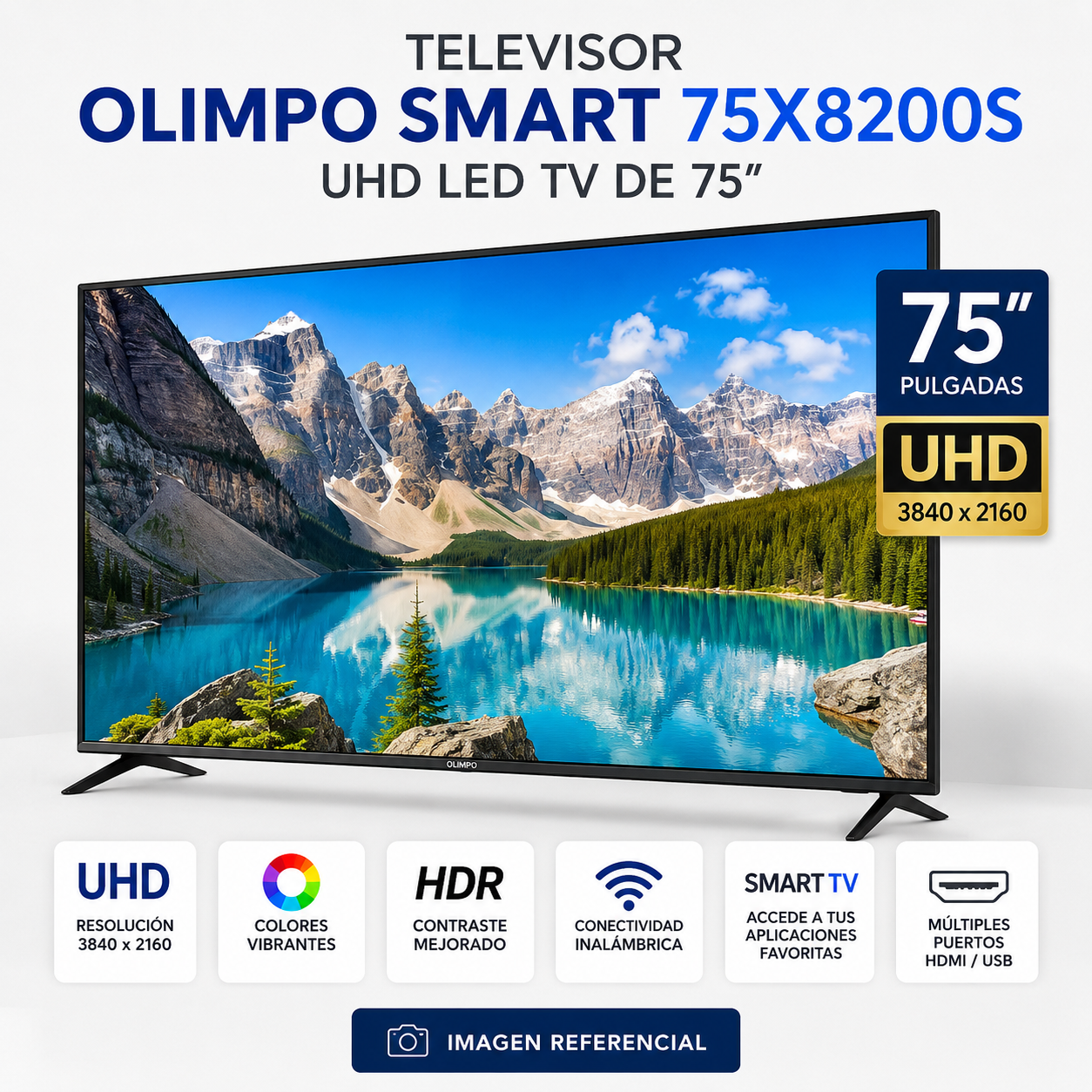 Televisor Olimpo 75X8200S Smart TV UHD LED de 75″