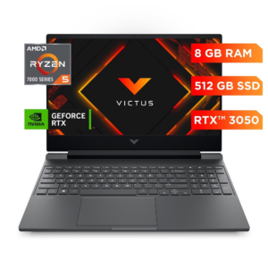 Portátil Gamer HP Victus 15-fb3032la Ryzen 5 7535HS 8GB SSD 512GB RTX 3050 6GB Win 11 SL