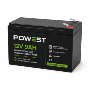 Batería Sellada 12V 9Ah Powest Recargable para UPS y Sistemas de Alarma