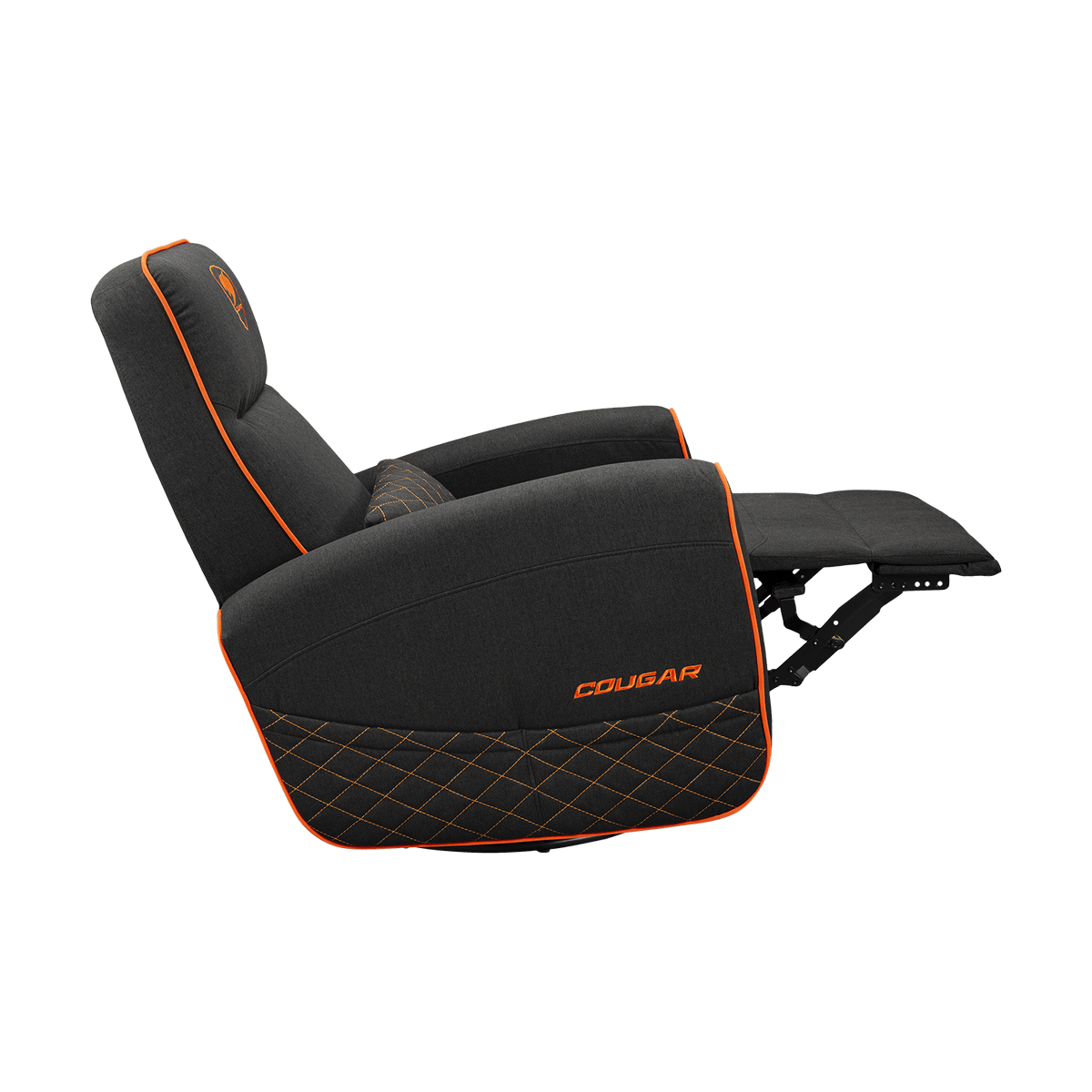 sofa gamer cougar fidom reclinable con textura tipo lino y bolsillo lateral semiabierto