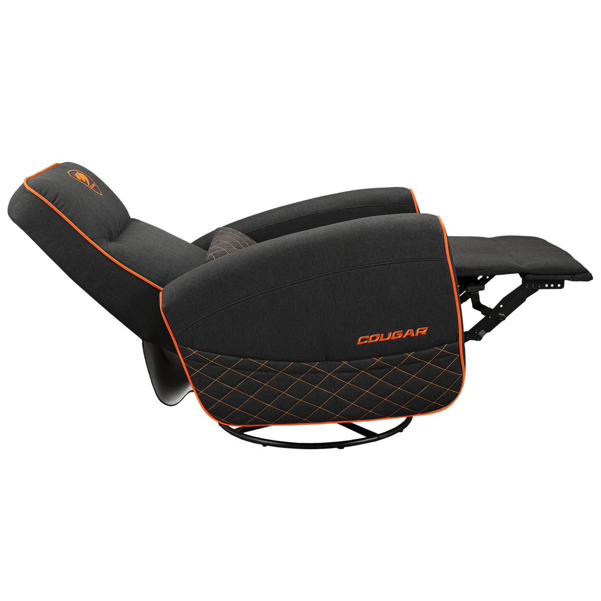 sofa gamer cougar fidom reclinable con textura tipo lino y bolsillo lateral extendido