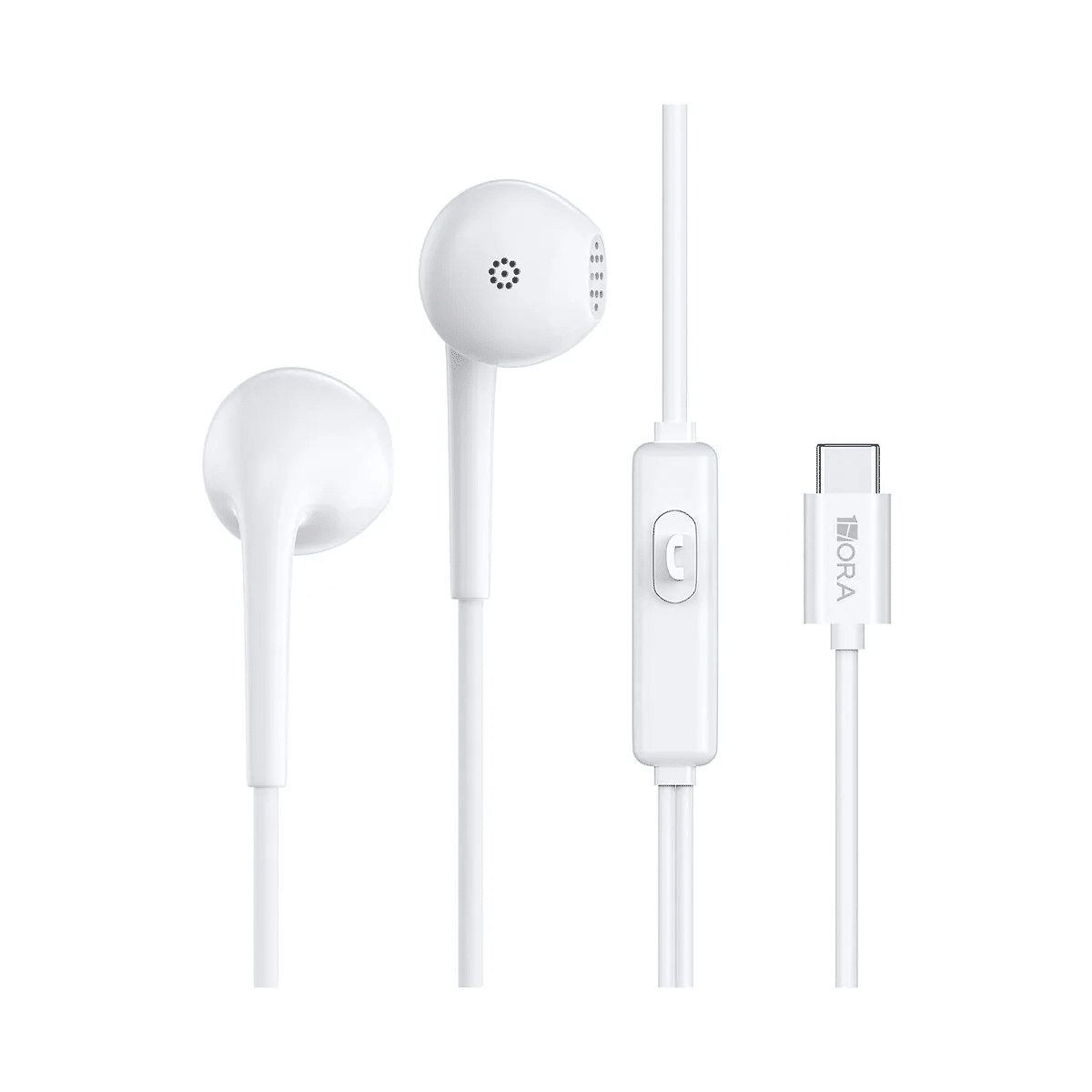 Audífonos 1HORA AUT124 Alámbricos USB-C con Micrófono Blancos