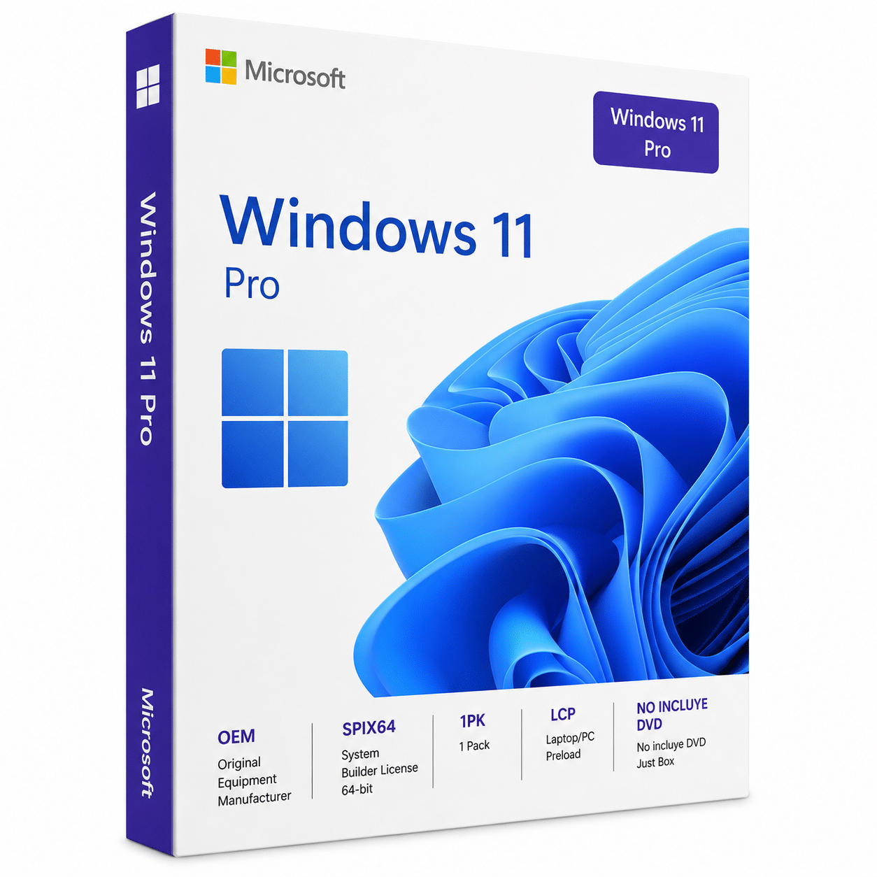 Licencia Microsoft Windows 11 Pro 64 Bits OEM para 1 PC sin DVD