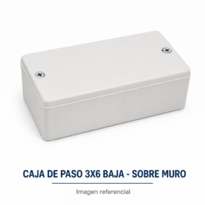 Caja de Paso 3 × 6 Baja para Sobreponer en Muro