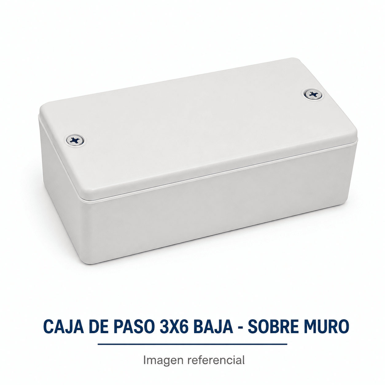 Caja de Paso 3 × 6 Baja para Sobreponer en Muro