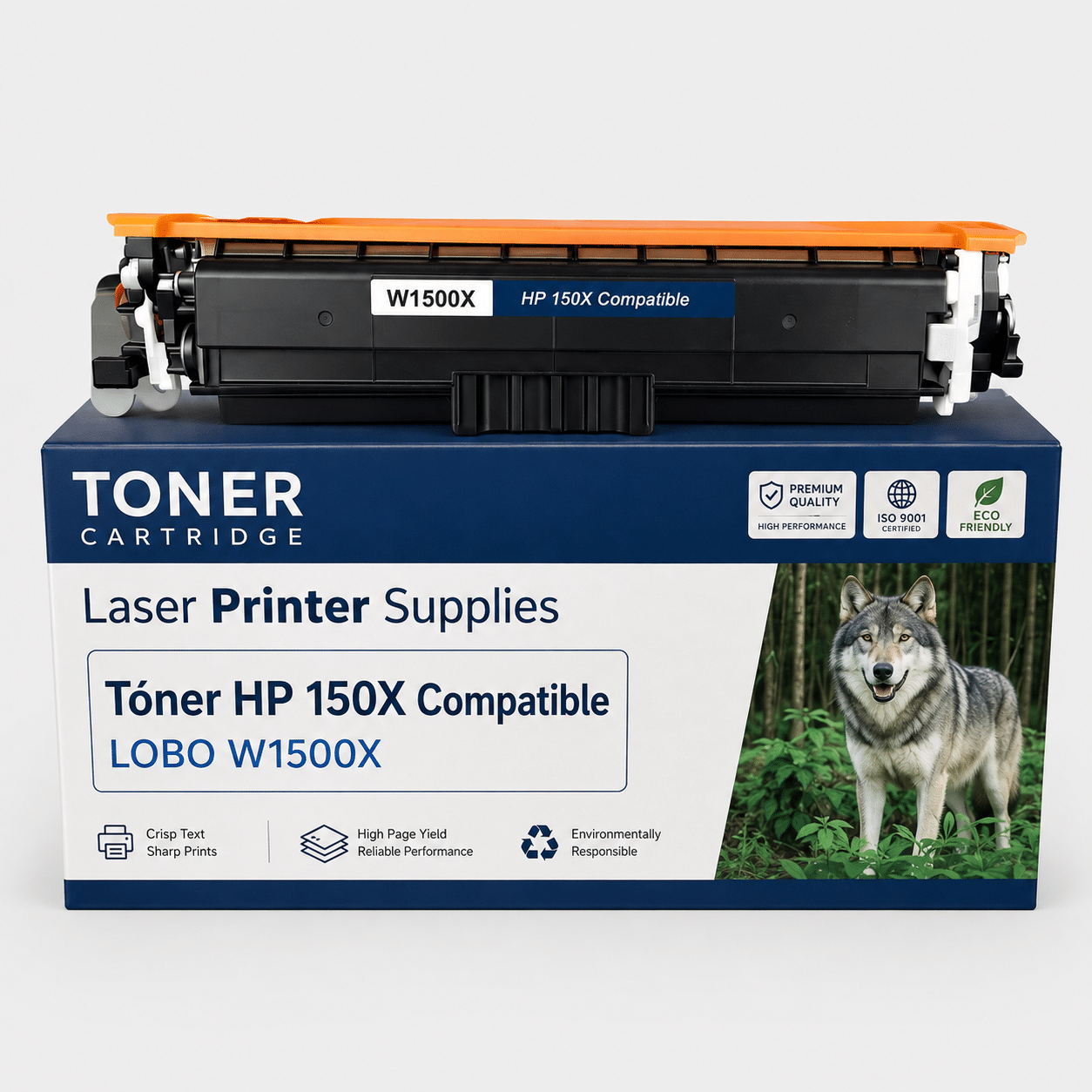 Tóner Homologado LOBO W1500X HP 150X Negro con Chip