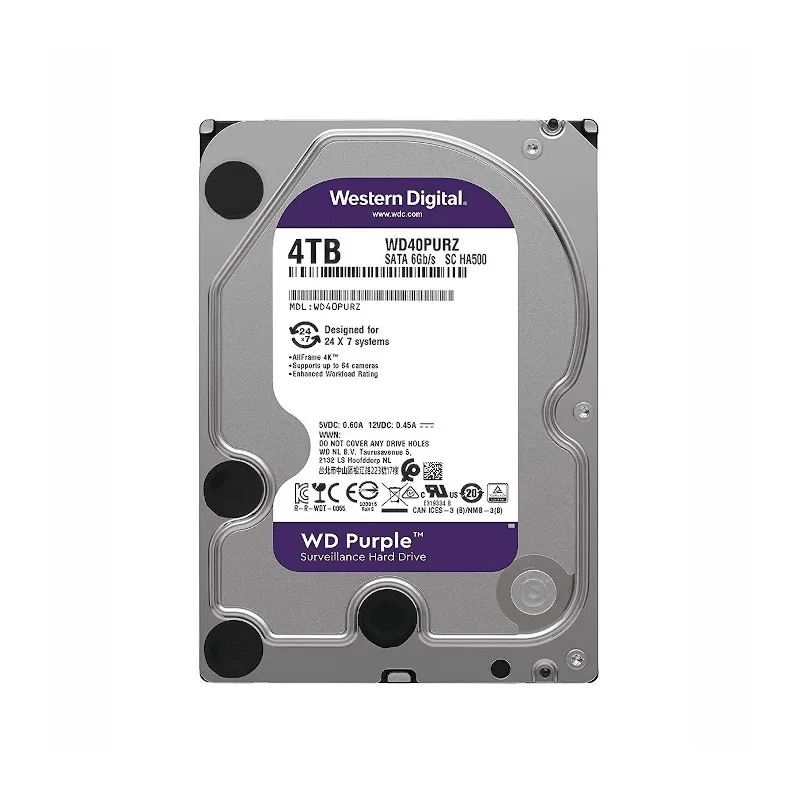 Disco Duro Western Digital WD Purple 4TB para Videovigilancia WD43PURZ