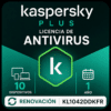 Licencia Kaspersky Plus 10 Dispositivos 1 Año – Renovación KL1042DDKFR
